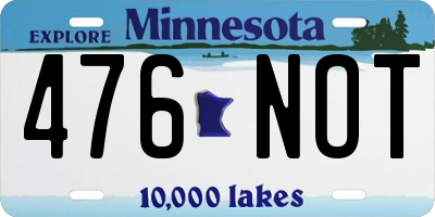 MN license plate 476NOT