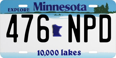 MN license plate 476NPD