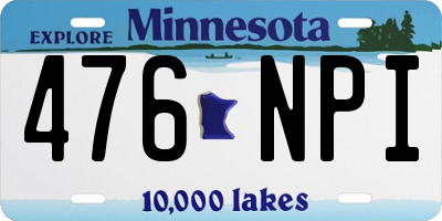 MN license plate 476NPI
