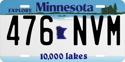 MN license plate 476NVM