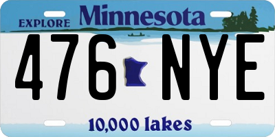 MN license plate 476NYE