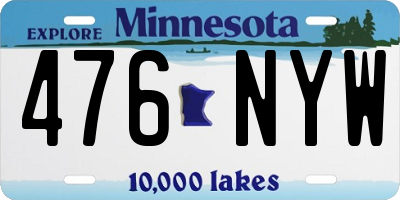 MN license plate 476NYW