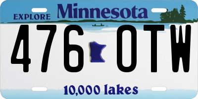MN license plate 476OTW