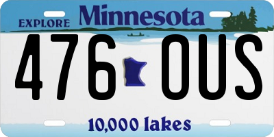MN license plate 476OUS