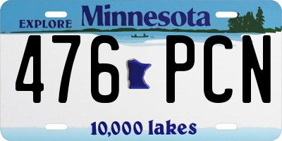 MN license plate 476PCN