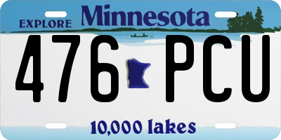 MN license plate 476PCU