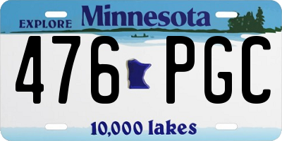 MN license plate 476PGC