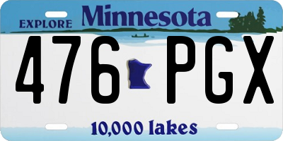 MN license plate 476PGX