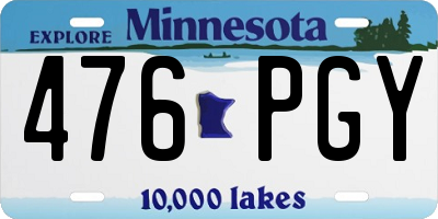 MN license plate 476PGY