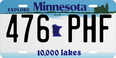MN license plate 476PHF