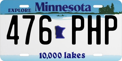MN license plate 476PHP