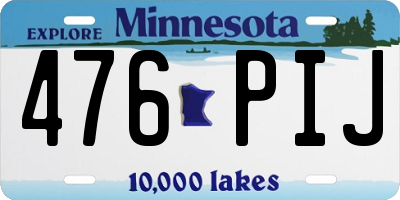 MN license plate 476PIJ