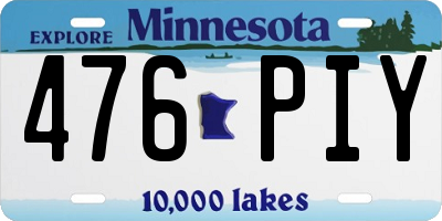 MN license plate 476PIY