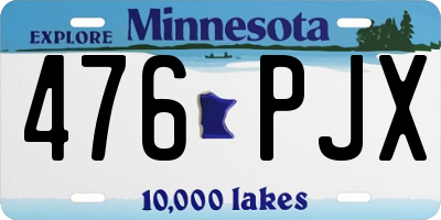 MN license plate 476PJX