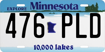 MN license plate 476PLD