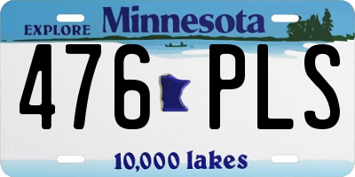 MN license plate 476PLS
