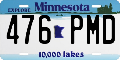 MN license plate 476PMD