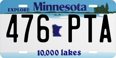 MN license plate 476PTA