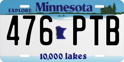 MN license plate 476PTB