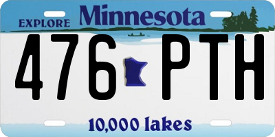 MN license plate 476PTH
