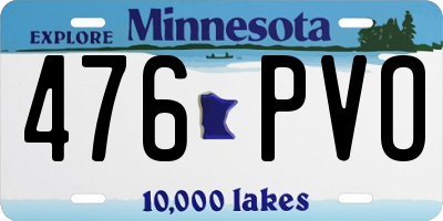MN license plate 476PVO