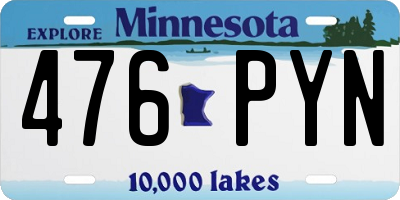 MN license plate 476PYN