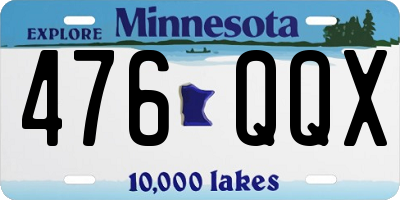 MN license plate 476QQX