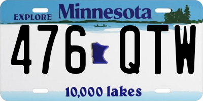 MN license plate 476QTW