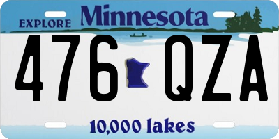 MN license plate 476QZA