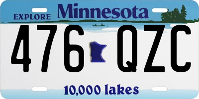 MN license plate 476QZC