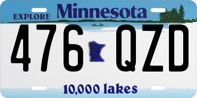 MN license plate 476QZD