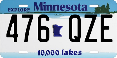 MN license plate 476QZE