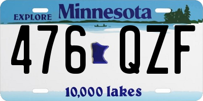MN license plate 476QZF