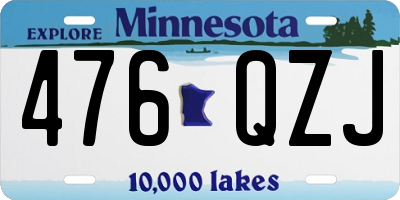MN license plate 476QZJ