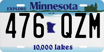 MN license plate 476QZM