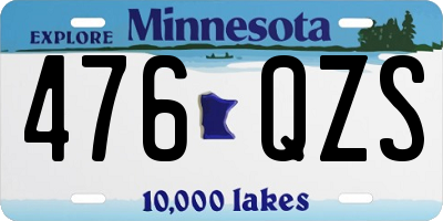 MN license plate 476QZS