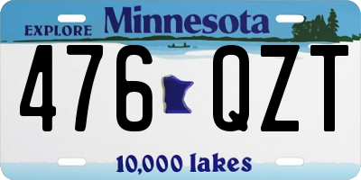 MN license plate 476QZT