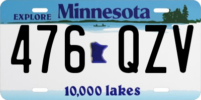 MN license plate 476QZV
