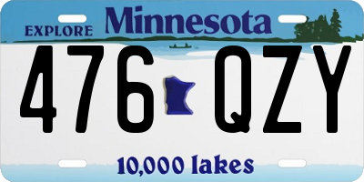 MN license plate 476QZY