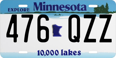 MN license plate 476QZZ