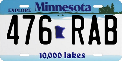 MN license plate 476RAB