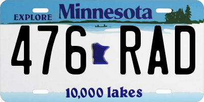 MN license plate 476RAD