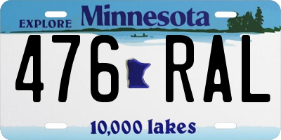 MN license plate 476RAL