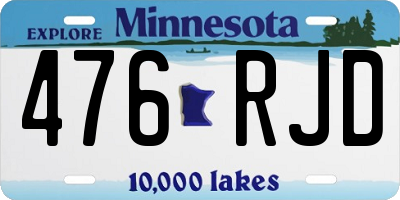 MN license plate 476RJD
