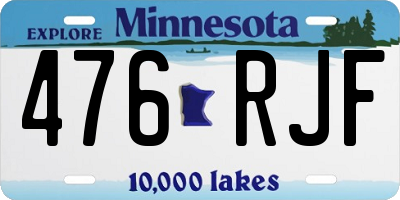 MN license plate 476RJF