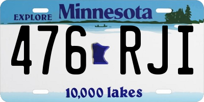 MN license plate 476RJI