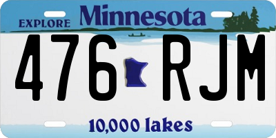 MN license plate 476RJM