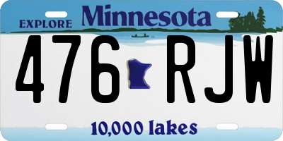 MN license plate 476RJW