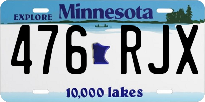 MN license plate 476RJX