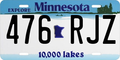 MN license plate 476RJZ